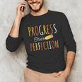 Progress Over Perfection Teacher Pencil Back-To-School Unisex Long Sleeve T-Shirt, funny gift