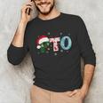 PTO Santa Hat Reindeer Parent Teacher Organization Christmas Unisex Long Sleeve T-Shirt, funny gift