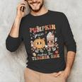 Pumpkin Spice Makes Teacher Nice Retro Fall Spooky Season Unisex Long Sleeve T-Shirt, funny gift Pumpkin Spice Makes Teacher Nice Retro Fall Spooky Season Unisex Long Sleeve T-Shirt, funny gift