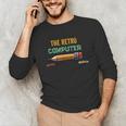 Retro Old-School Computer Pencil Tech Teacher Unisex Long Sleeve T-Shirt, funny gift