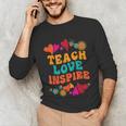 Retro Teach Love Inspire Back To School Teachers Unisex Long Sleeve T-Shirt, funny gift Retro Teach Love Inspire Back To School Teachers Unisex Long Sleeve T-Shirt, funny gift