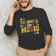 Retro Thankful For Music Floral Music Teacher Thanksgiving Men Women Unisex Long Sleeve T-Shirt, funny gift