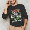 Santa's Favorite Dance Teacher Shirt Christmas Pajama Unisex Long Sleeve T-Shirt, funny gift