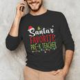 Santa's Favorite Pre-K Teacher Christmas Santa Hat Lights For Men Women Kids Unisex Long Sleeve T-Shirt, funny gift