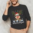 Science Teacher Squad Reindeer Christmas Teacher Xmas Lights For Men Women Unisex Long Sleeve T-Shirt, funny gift
