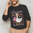Silly Goose Teacher Club Animal Lover Groovy Teacher Unisex Long Sleeve T-Shirt, funny gift