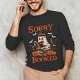 Sorry I'm Booked Ghost Reading Book Lover Teacher Halloween Unisex Long Sleeve T-Shirt, funny gift Sorry I'm Booked Ghost Reading Book Lover Teacher Halloween Unisex Long Sleeve T-Shirt, funny gift