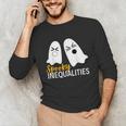 Spooky Ghost Inequalities Halloween Math Teacher Unisex Long Sleeve T-Shirt, funny gift