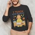I Teach In My Pajamas Crayon Home School Teacher PJs Unisex Long Sleeve T-Shirt, funny gift