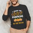 Teacher Halloween Pre-K Teacher Kindergarten Cutest Pumpkins Men Women Kids Unisex Long Sleeve T-Shirt, funny gift