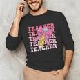 Teacher Pencil Back To School Groovy Pink Teacher First Day Unisex Long Sleeve T-Shirt, funny gift Teacher Pencil Back To School Groovy Pink Teacher First Day Unisex Long Sleeve T-Shirt, funny gift