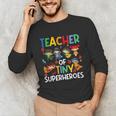 Teacher Of Tiny Superheroes Teach 100th Day Of School Men Women Girls Kids Unisex Long Sleeve T-Shirt, funny gift Teacher Of Tiny Superheroes Teach 100th Day Of School Men Women Girls Kids Unisex Long Sleeve T-Shirt, funny gift