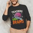 Teachers Love Brains Halloween 2025 Skeleton Costume Unisex Long Sleeve T-Shirt, funny gift Teachers Love Brains Halloween 2025 Skeleton Costume Unisex Long Sleeve T-Shirt, funny gift