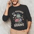 Teachers Love Brains Tee-Shirt Men Women Halloween Teacher Unisex Long Sleeve T-Shirt, funny gift