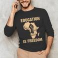History Education Is Freedom African Map Black Teacher Unisex Long Sleeve T-Shirt, funny gift History Education Is Freedom African Map Black Teacher Unisex Long Sleeve T-Shirt, funny gift