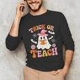 Trick Or Teach Cute Floral Ghost Teacher Halloween Costume Unisex Long Sleeve T-Shirt, funny gift Trick Or Teach Cute Floral Ghost Teacher Halloween Costume Unisex Long Sleeve T-Shirt, funny gift
