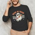 Trick Or Teach Groovy Retro Ghost Halloween Teacher Kids Unisex Long Sleeve T-Shirt, funny gift Trick Or Teach Groovy Retro Ghost Halloween Teacher Kids Unisex Long Sleeve T-Shirt, funny gift
