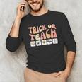 Trick Or Teach With Symbols Special Education Teacher Spooky Unisex Long Sleeve T-Shirt, funny gift