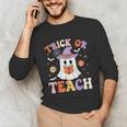 Trick Or Teach Teacher Groovy Ghost Halloween Teacher Unisex Long Sleeve T-Shirt, funny gift