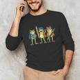 Trio Cute Frogs Welcome Back To School Teachers Girls Boys Unisex Long Sleeve T-Shirt, funny gift