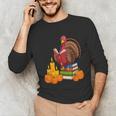 Turkey Reading Books Fall Thanksgiving Teacher Book Unisex Long Sleeve T-Shirt, funny gift Turkey Reading Books Fall Thanksgiving Teacher Book Unisex Long Sleeve T-Shirt, funny gift