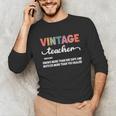 Vintage Teacher Knows More Than She Says Outfit Definition Unisex Long Sleeve T-Shirt, funny gift Vintage Teacher Knows More Than She Says Outfit Definition Unisex Long Sleeve T-Shirt, funny gift