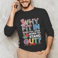 Why Fit In Doctor Teacher Cat In Hat Cool Autism Awareness Men Women Kids Unisex Long Sleeve T-Shirt, funny gift