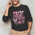 Women Teacher In Progress Coquette Pink Bow Future Teacher Unisex Long Sleeve T-Shirt, funny gift