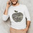 Apple Camoflauge Clothing Camo Student Teacher Cute School Unisex Long Sleeve T-Shirt, funny gift