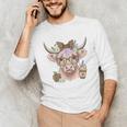 Cute Floral Highland Cow Back To School For Women Teacher Unisex Long Sleeve T-Shirt, funny gift
