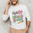 Cute Hello Second Grade Back To School Coquette Teacher Girl Unisex Long Sleeve T-Shirt, funny gift