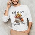 Fall In Love With Reading Book Autumn Teachers Pumpkins Unisex Long Sleeve T-Shirt, funny gift