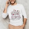 Floral Book a New Chapter Begins Retired Retirement Teacher Unisex Long Sleeve T-Shirt, funny gift