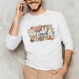 Retro Grovvy Coffee Teach Repeat Teacher Unisex Long Sleeve T-Shirt, funny gift