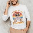 I Teach In My Pajamas Teacher Sunset Bear Retro Unisex Long Sleeve T-Shirt, funny gift I Teach In My Pajamas Teacher Sunset Bear Retro Unisex Long Sleeve T-Shirt, funny gift