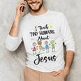 I Teach Tiny Humans About Jesus Sunday School Teacher Unisex Long Sleeve T-Shirt, funny gift I Teach Tiny Humans About Jesus Sunday School Teacher Unisex Long Sleeve T-Shirt, funny gift