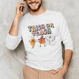 Trick Or Teach Candy Corn Pumpkin Ghost Teacher Unisex Long Sleeve T-Shirt, funny gift