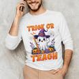 Trick Or Teach Teacher Halloween Ghost Pencil Floral Unisex Long Sleeve T-Shirt, funny gift Trick Or Teach Teacher Halloween Ghost Pencil Floral Unisex Long Sleeve T-Shirt, funny gift