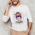 Witchy Teacher Halloween Messy Bun Teacher Bleached Unisex Long Sleeve T-Shirt, funny gift Witchy Teacher Halloween Messy Bun Teacher Bleached Unisex Long Sleeve T-Shirt, funny gift