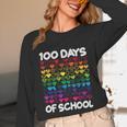 100 Days Of School Heart Love Teacher Or Student 100th Day Unisex Long Sleeve T-Shirt, funny design