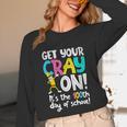 100th Day Of School Get Your Cray On Teacher Unisex Long Sleeve T-Shirt, funny design 100th Day Of School Get Your Cray On Teacher Unisex Long Sleeve T-Shirt, funny design