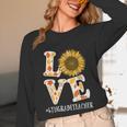 4th Grade Teacher Love Autumn Fall Sunflower Appreciation Unisex Long Sleeve T-Shirt, funny design