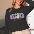 Back To School Neon Checkered Second Grade Colorful Teacher Unisex Long Sleeve T-Shirt, funny design