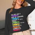Back To School Teacher We Are Like A Box Of Crayons Unisex Long Sleeve T-Shirt, funny design Back To School Teacher We Are Like A Box Of Crayons Unisex Long Sleeve T-Shirt, funny design