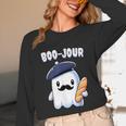Boo Jour Ghost French Teacher Vintage Teacherlife Groovy Unisex Long Sleeve T-Shirt, funny design