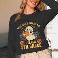 You Can't Scare Me I Teach 5th Grade Teacher Halloween Ghost Unisex Long Sleeve T-Shirt, funny design