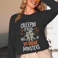 Creepin It Real With My 1st Grade Monsters Halloween Teacher Unisex Long Sleeve T-Shirt, funny design Creepin It Real With My 1st Grade Monsters Halloween Teacher Unisex Long Sleeve T-Shirt, funny design