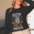 Creepin It Real Pre-K Monsters Halloween Preschool Teacher Unisex Long Sleeve T-Shirt, funny design