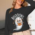 Cute Ghost Book Reading Halloween Teacher Unisex Long Sleeve T-Shirt, funny design Cute Ghost Book Reading Halloween Teacher Unisex Long Sleeve T-Shirt, funny design