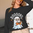 Cute Ghost Reading Book Librarian Teacher Halloween Costume Unisex Long Sleeve T-Shirt, funny design